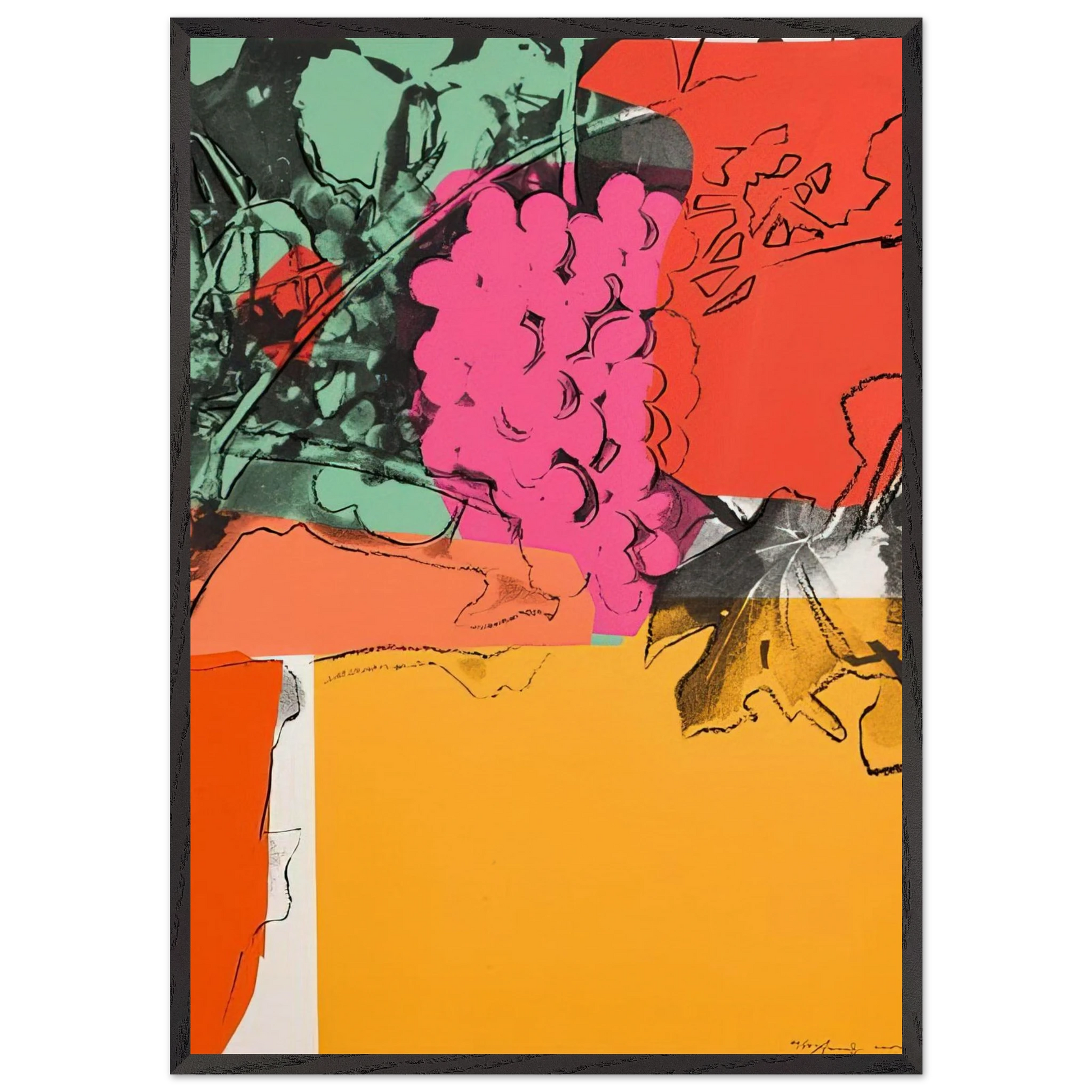 Grapes 1 - Andy Warhol Framed Art Print – Black Wooden Frame - Default Title - -Framed Art Print