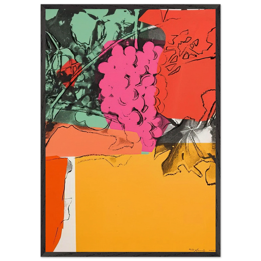 Grapes 1 - Andy Warhol Framed Art Print – Black Wooden Frame - Default Title - -Framed Art Print