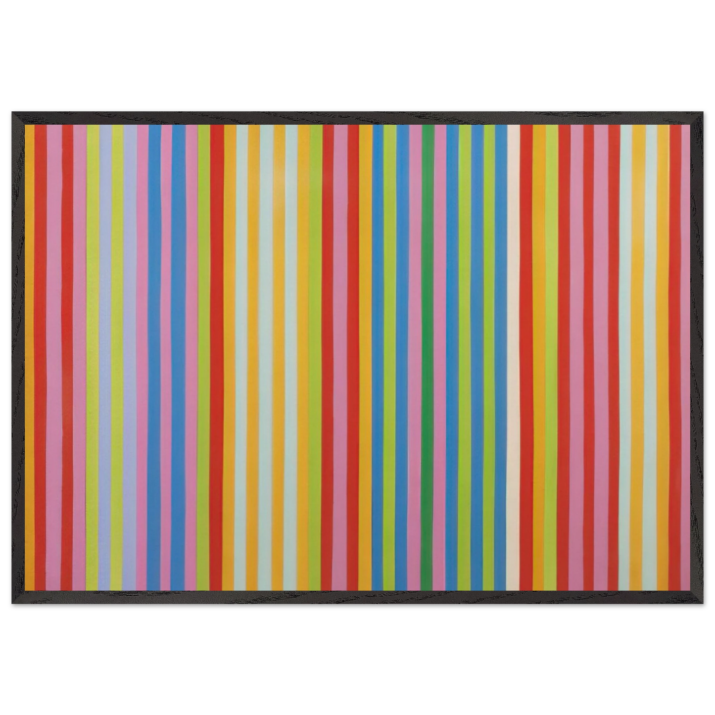 Red Chatterbox - 1967 - Gene Davis Framed Art Print – Black Wooden Frame - Default Title - -Framed Art Print