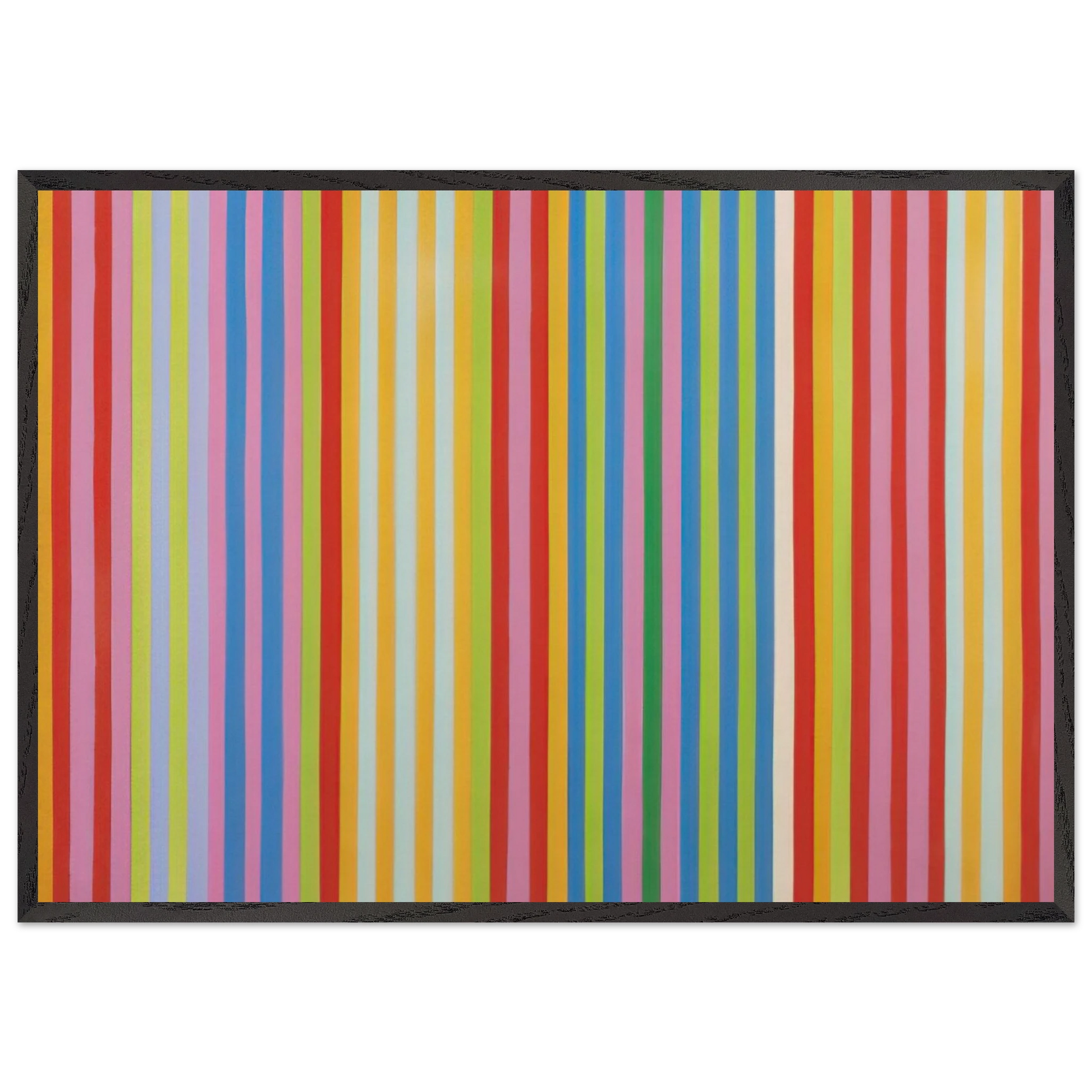 Red Chatterbox - 1967 - Gene Davis Framed Art Print – Black Wooden Frame - Default Title - -Framed Art Print