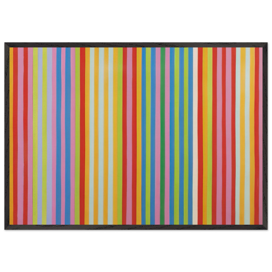 Red Chatterbox - 1967 - Gene Davis 70x100 cm / 28x40 inches Framed Art Print – Black Wooden Frame