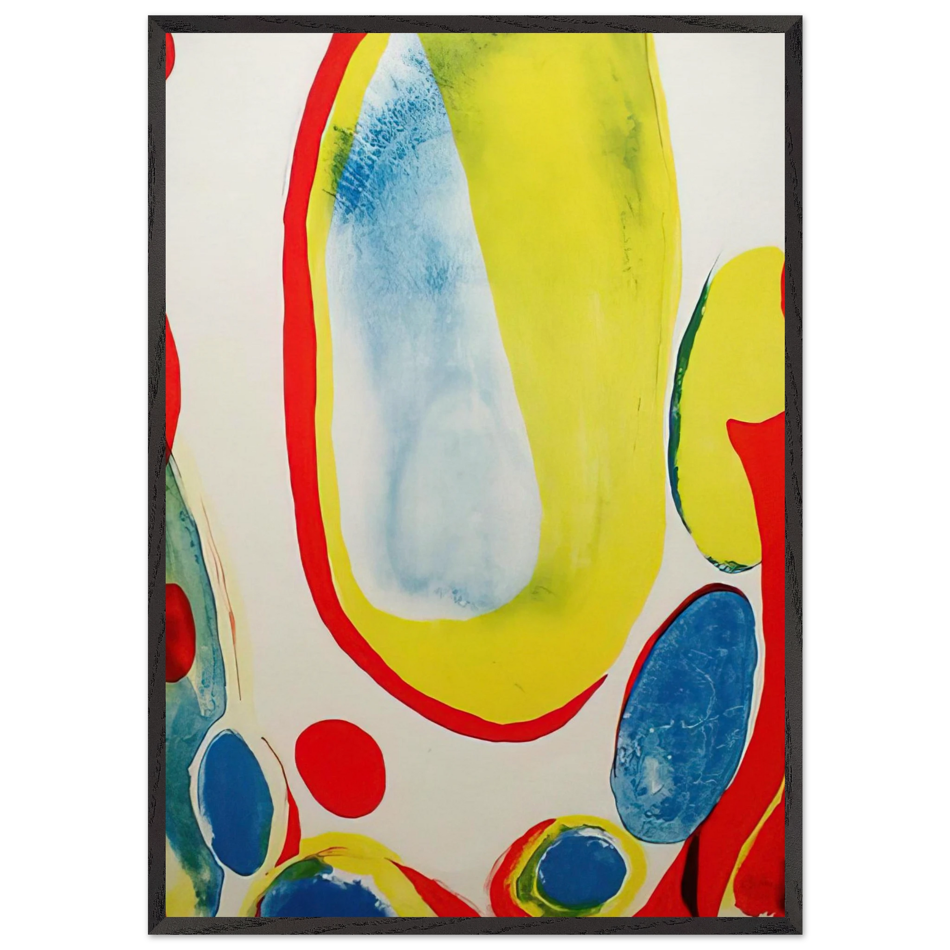 Red Yellow and Blue - Alice Baber Framed Art Print – Black Wooden Frame - Default Title - -Framed Art Print