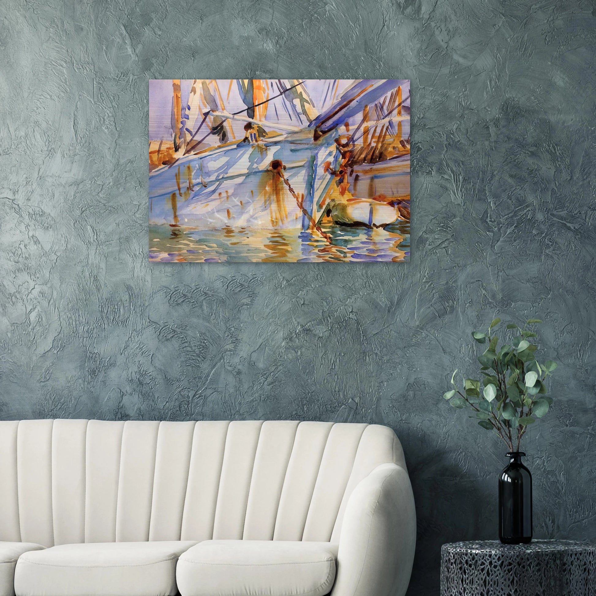 In a Levantine Port - John Singer Sargent Brushed Aluminum Print - 70x100 cm / 28x40 inches | John Singer Sargent Aluminum Print | John Singer Sargent Prints