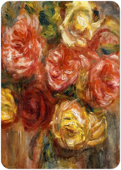 Bouquet of Roses in a Vase By Pierre-Auguste Renoir Pack of 10 Post Cards | Pierre-Auguste Renoir Post Cards | A6 (10.5 x 14.8 cm) - 4.1 x 5.8 inches