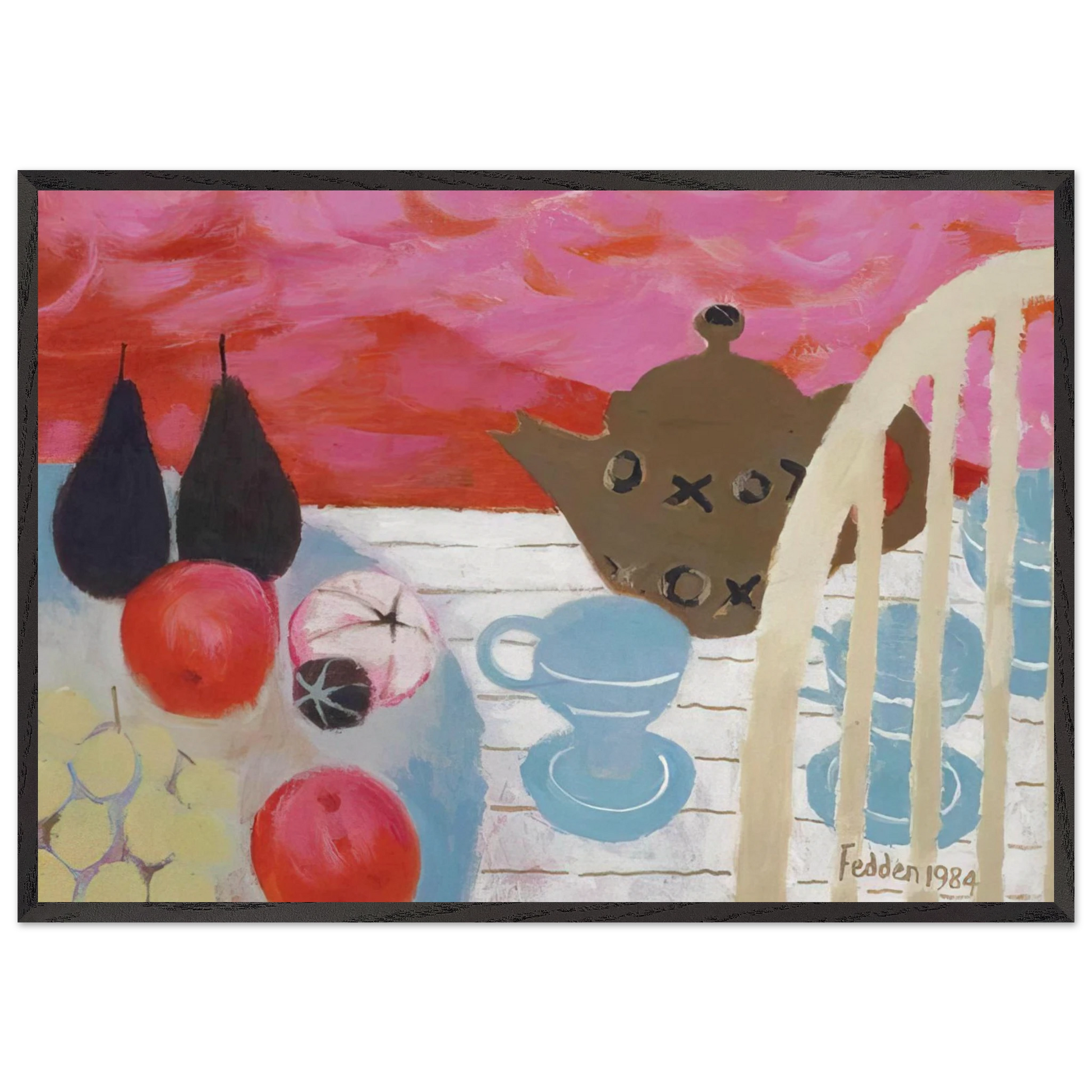 The Teapot - 1984 - Mary Fedden Framed Art Print – Black Wooden Frame - Default Title - -Framed Art Print