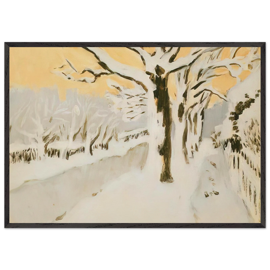 LATE AFTERNOON SNOW 1972 - Fairfield Porter Framed Art Print – Black Wooden Frame - Default Title - -Framed Art Print