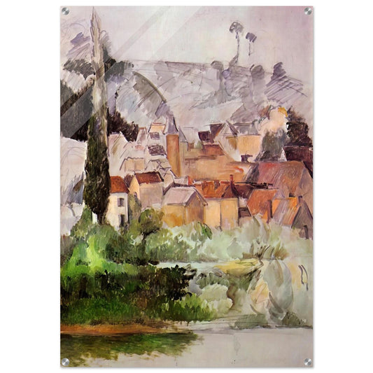 Medan Chateau and Village - Paul Cézanne Acrylic Print - 70x100 cm / 28x40″ inches | Paul Cézanne Wall Art | Paul Cézanne Prints