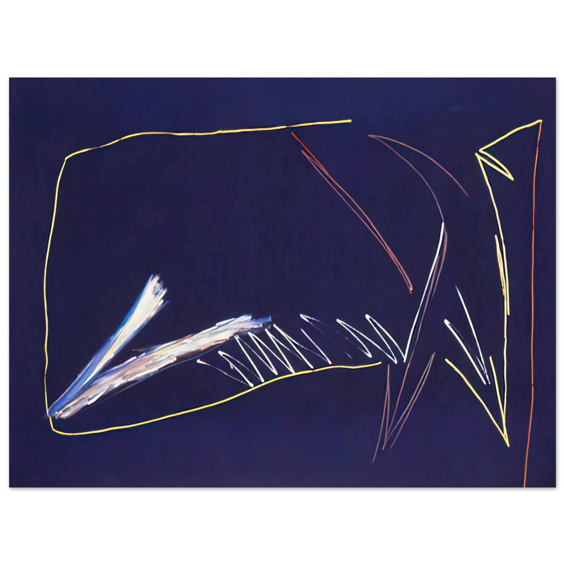 Ronnie Landfield - The Blue Whale - 1973 Fine Art Poster - Default Title