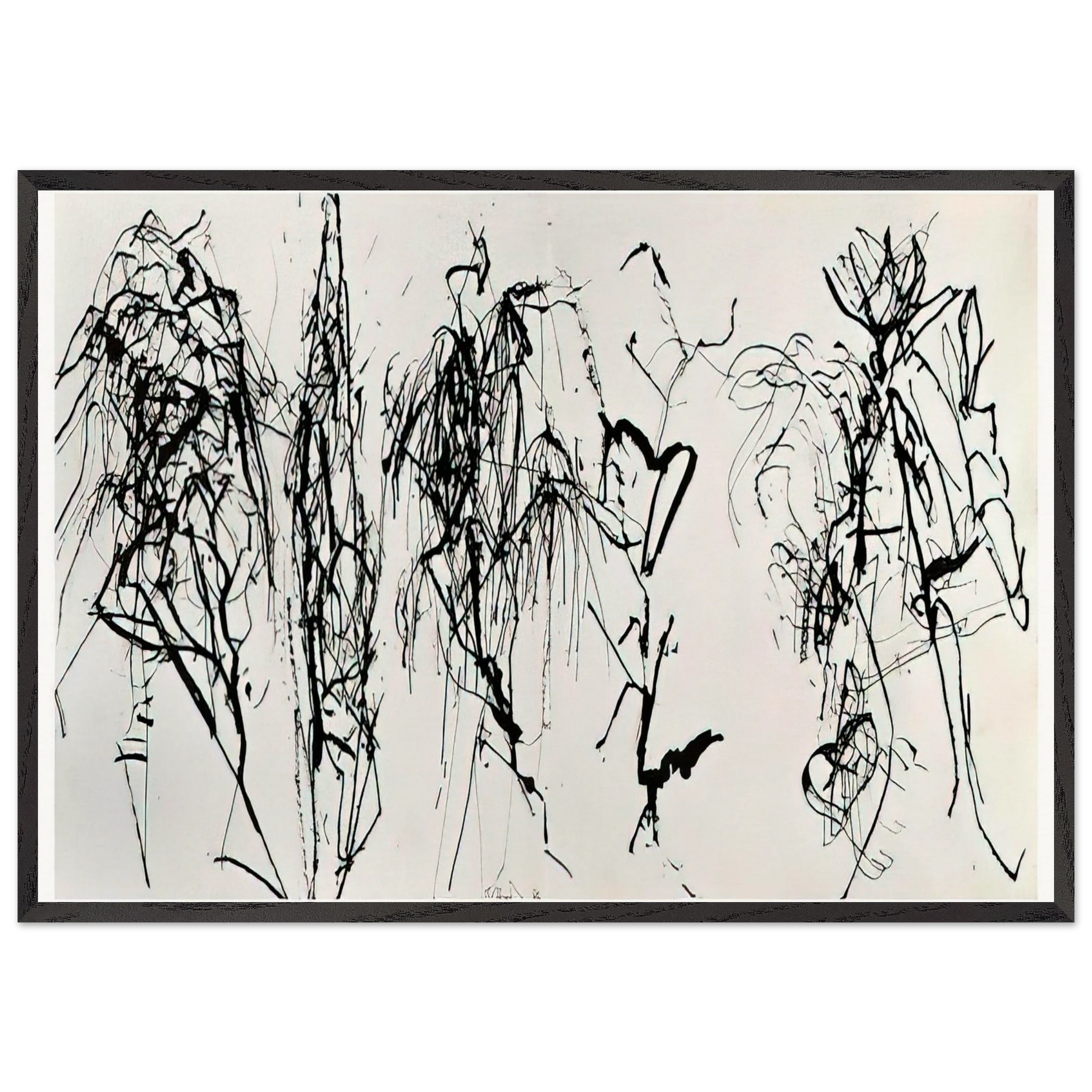Summer Scroll 8 Five Kinds of Hydra Trees - 1986 - Brice Marden Framed Art Print – Black Wooden Frame - Default Title - -Framed Art Print