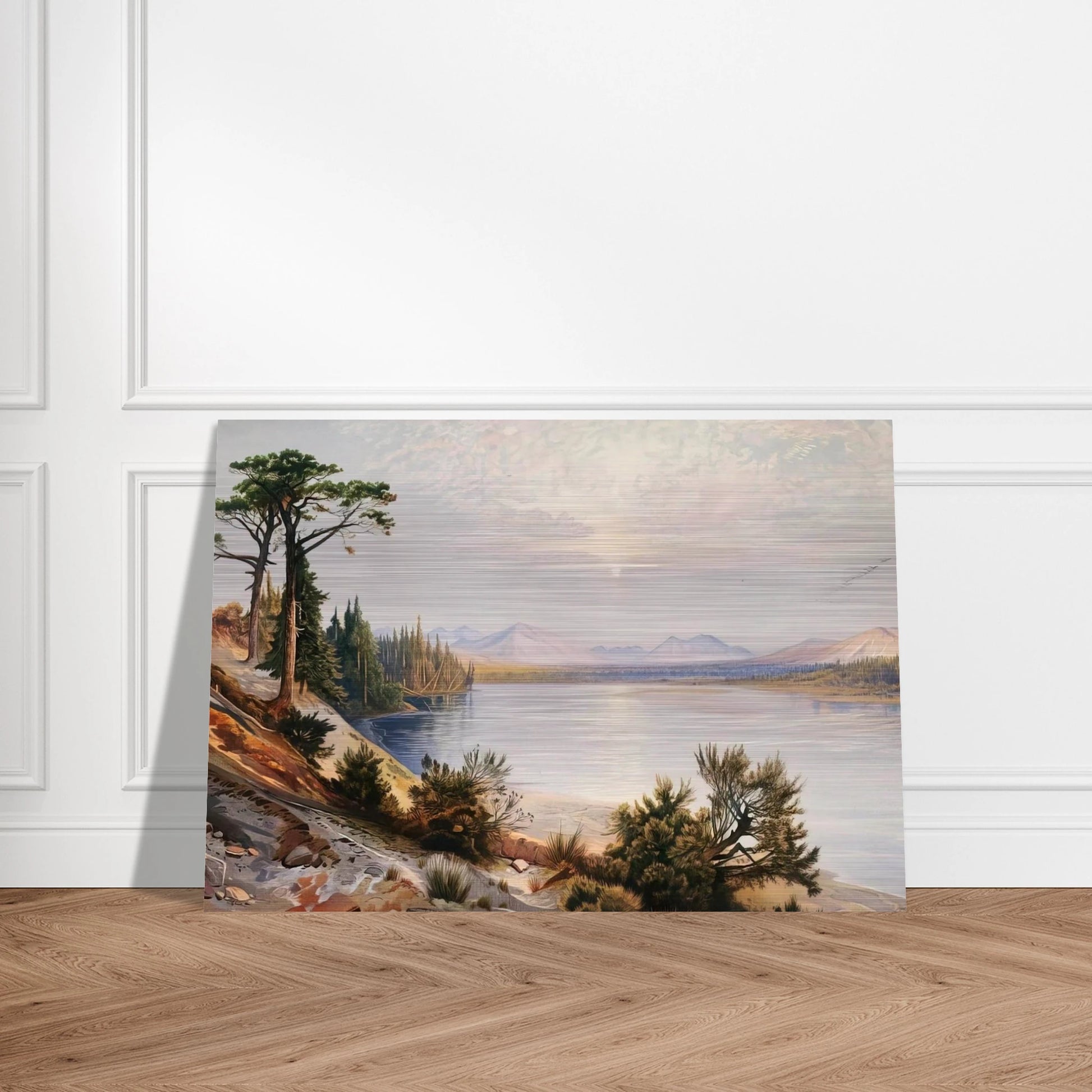 Head of Yellowstone River - Thomas Moran Brushed Aluminum Print - 70x100 cm / 28x40 inches | Thomas Moran Aluminum Print | Thomas Moran Prints
