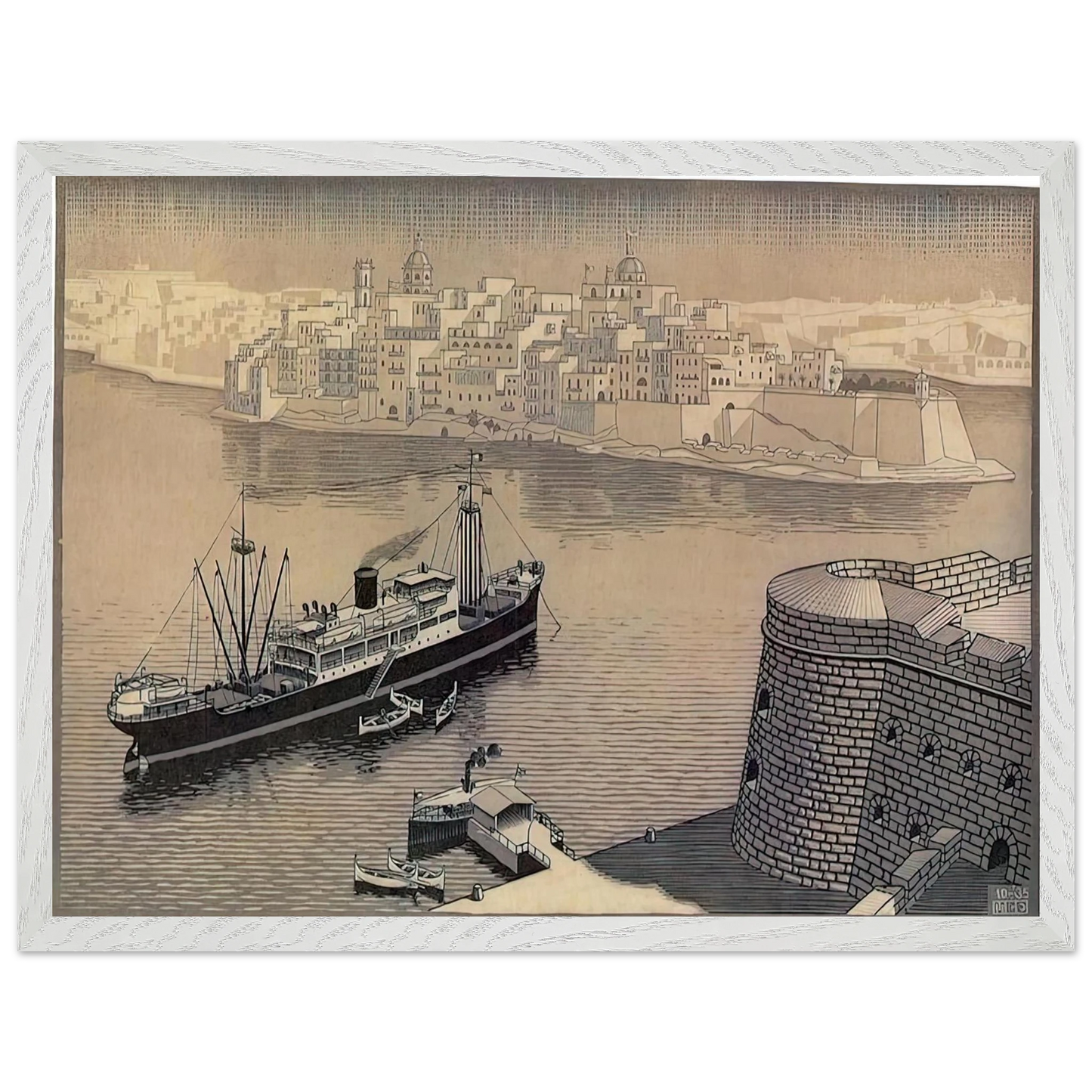 MC Escher - SENGELA MALTA Wall Art - 30x40 cm / 12x16 inches - Fine Art Poster - -