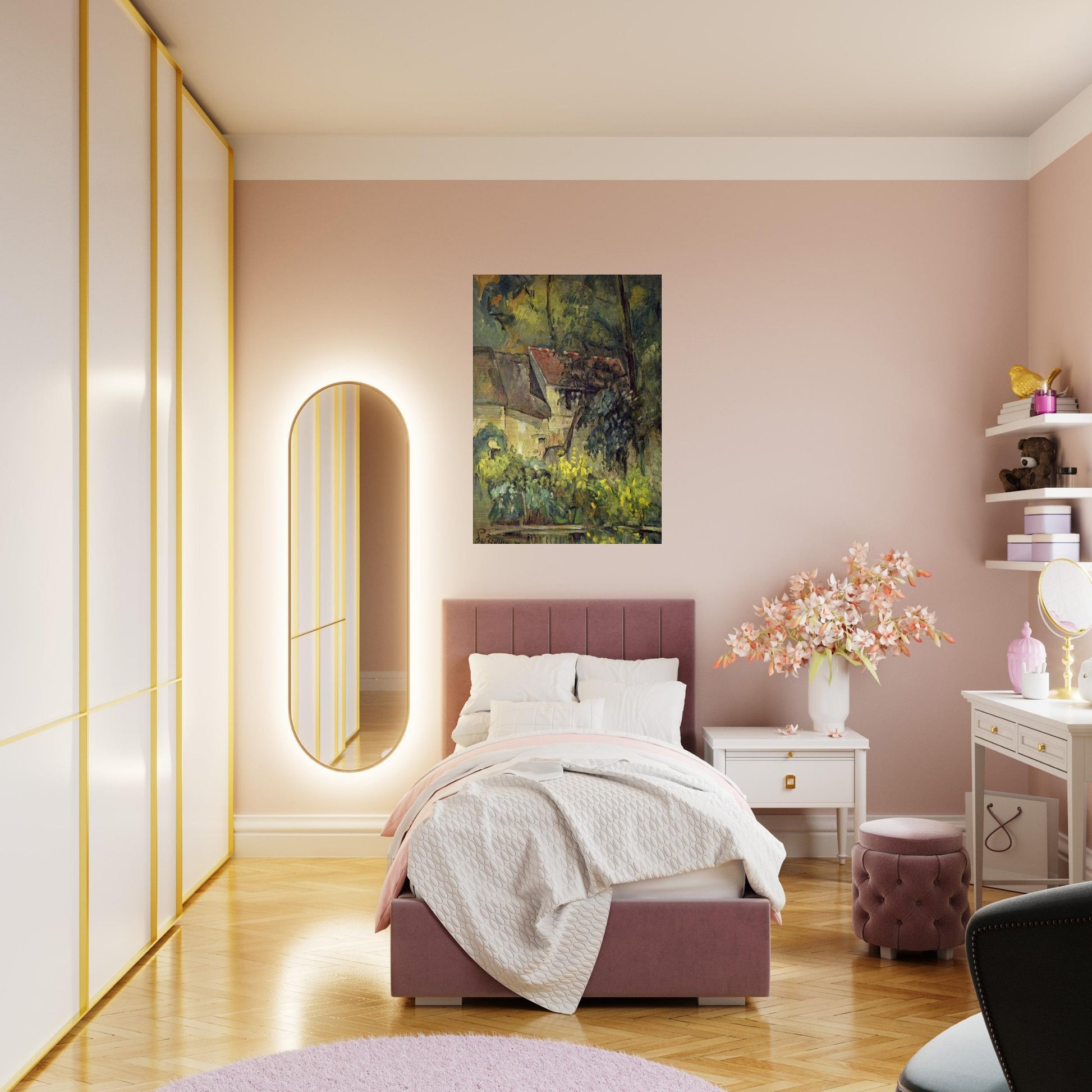 The House of Pere Lacroix in Auvers - Paul Cézanne Brushed Aluminum Print - 70x100 cm / 28x40 inches | Paul Cézanne Aluminum Print | Paul Cézanne Prints