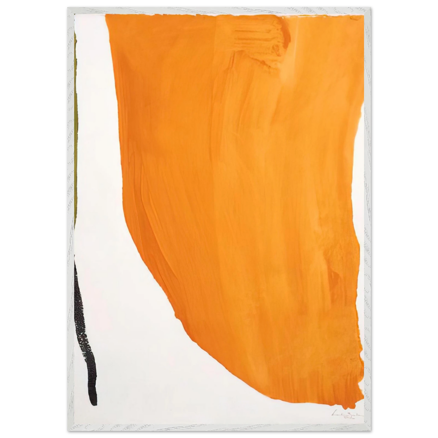 Helen Frankenthaler - Orange Downpour - 1970 Wall art - 70x100 cm / 28x40 inches - Premium Wooden Framed Poster With Fine Art Paper - White frame