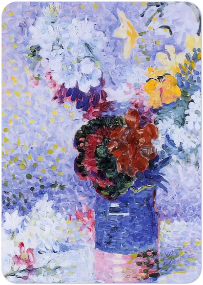 Flowers in a Glass By Henri-Edmond Cross Pack of 10 Post Cards | Henri-Edmond Cross Post Cards | A6 (10.5 x 14.8 cm) - 4.1 x 5.8 inches