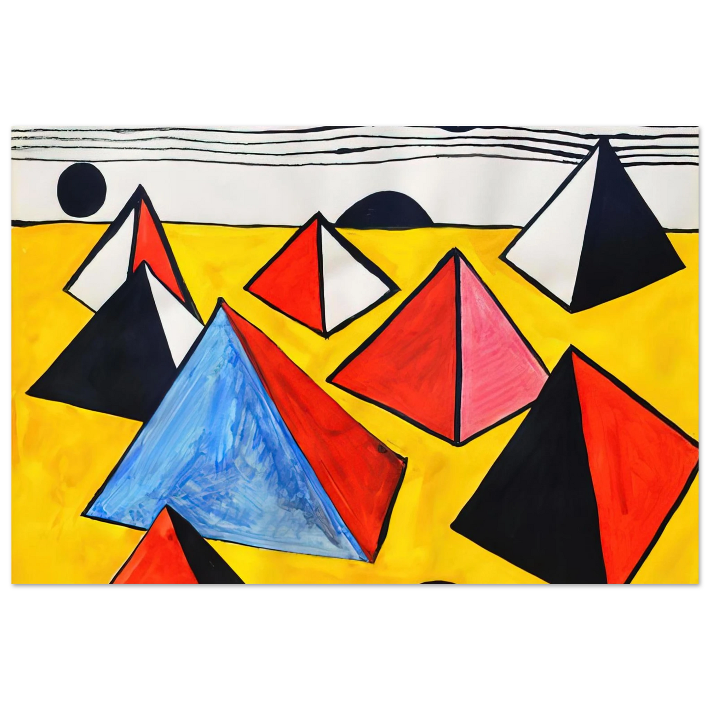Alexander Calder - PYRAMIDS 1975 Fine Art Poster - 75x100 cm / 30x40 inches