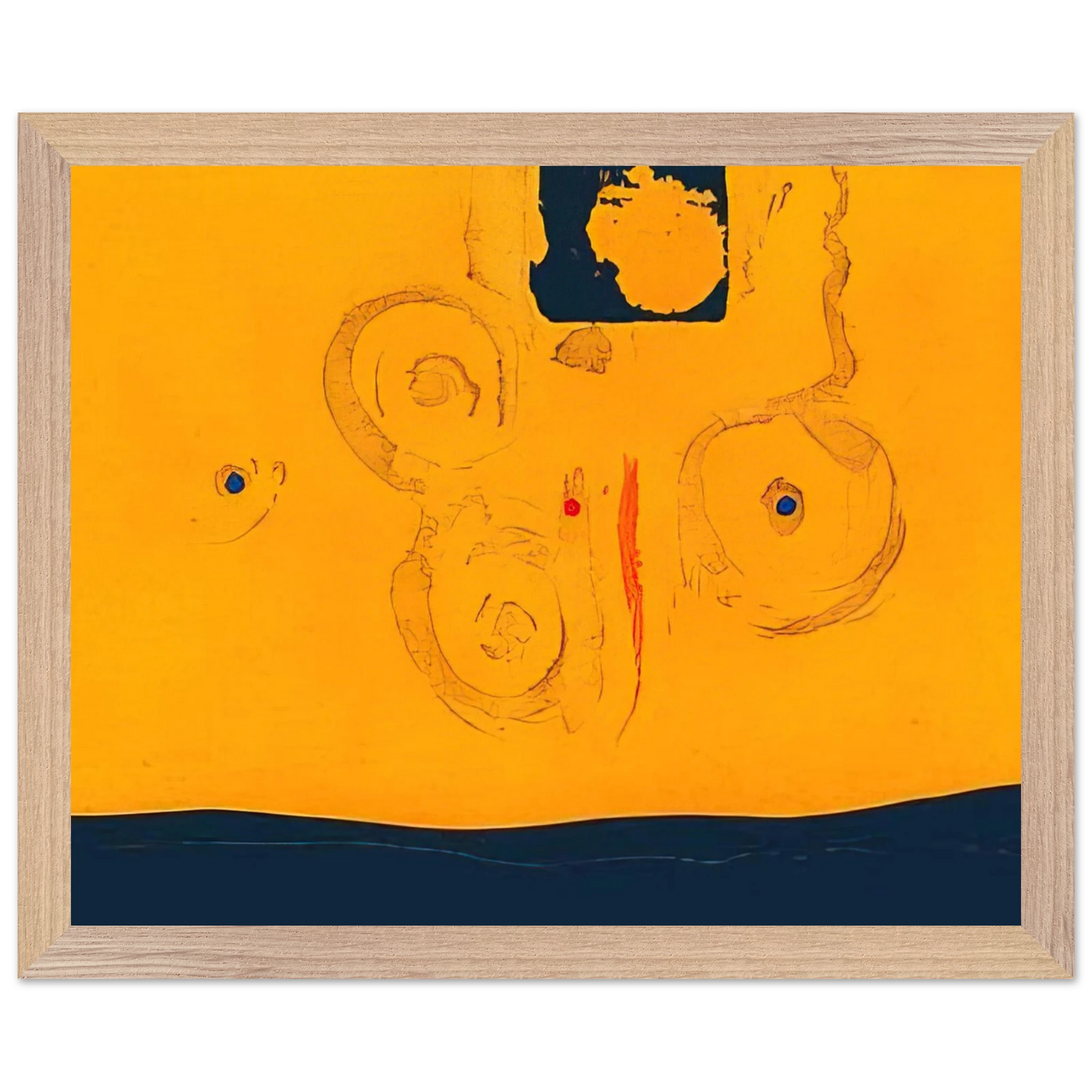 Helen Frankenthaler - Plaza Real - 1988 Wall art - 15x20 cm / 6x8 inches - Premium Wooden Framed Poster With Fine Art Paper - Wood frame