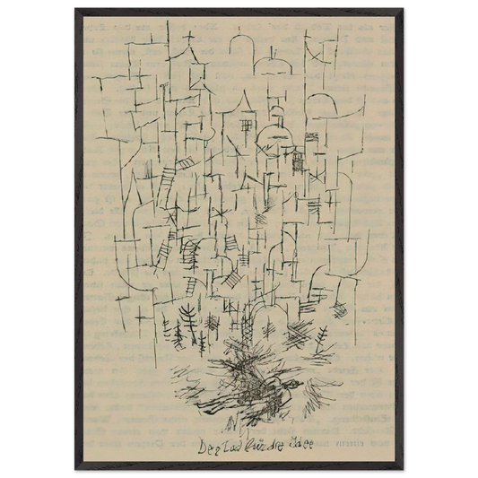 DEATH FOR THE IDEA 1915 - Paul Klee 70x100 cm / 28x40 inches Framed Art Print – Black Wooden Frame