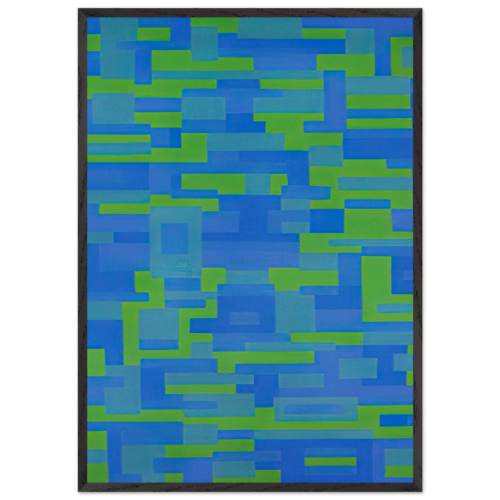 Blue-Green Painting - 1948 - Ad Reinhardt 70x100 cm / 28x40 inches Framed Art Print – Black Wooden Frame