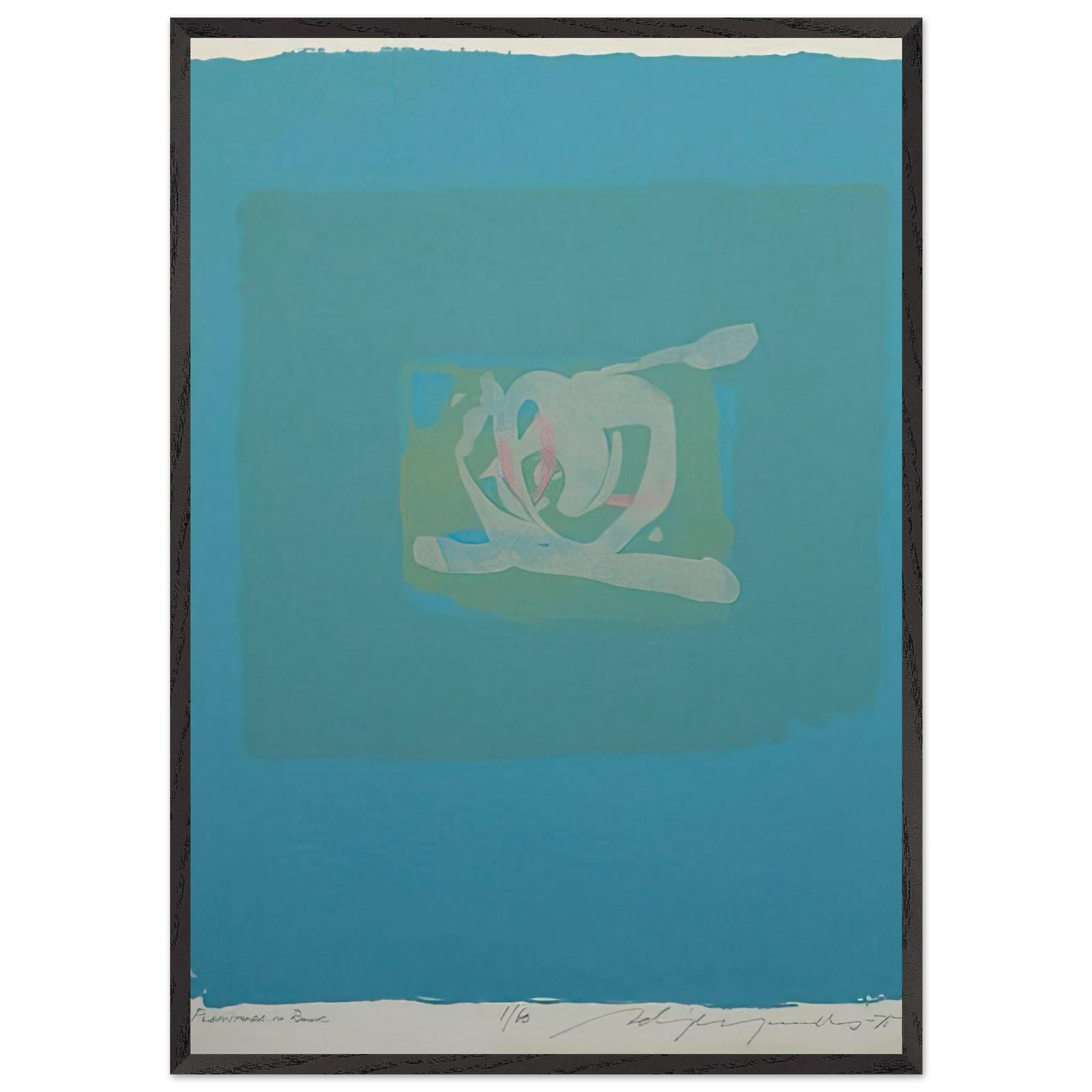 Plentitude in Blue - 1975 - Adja Yunkers Framed Art Print – Black Wooden Frame - Default Title - -Framed Art Print