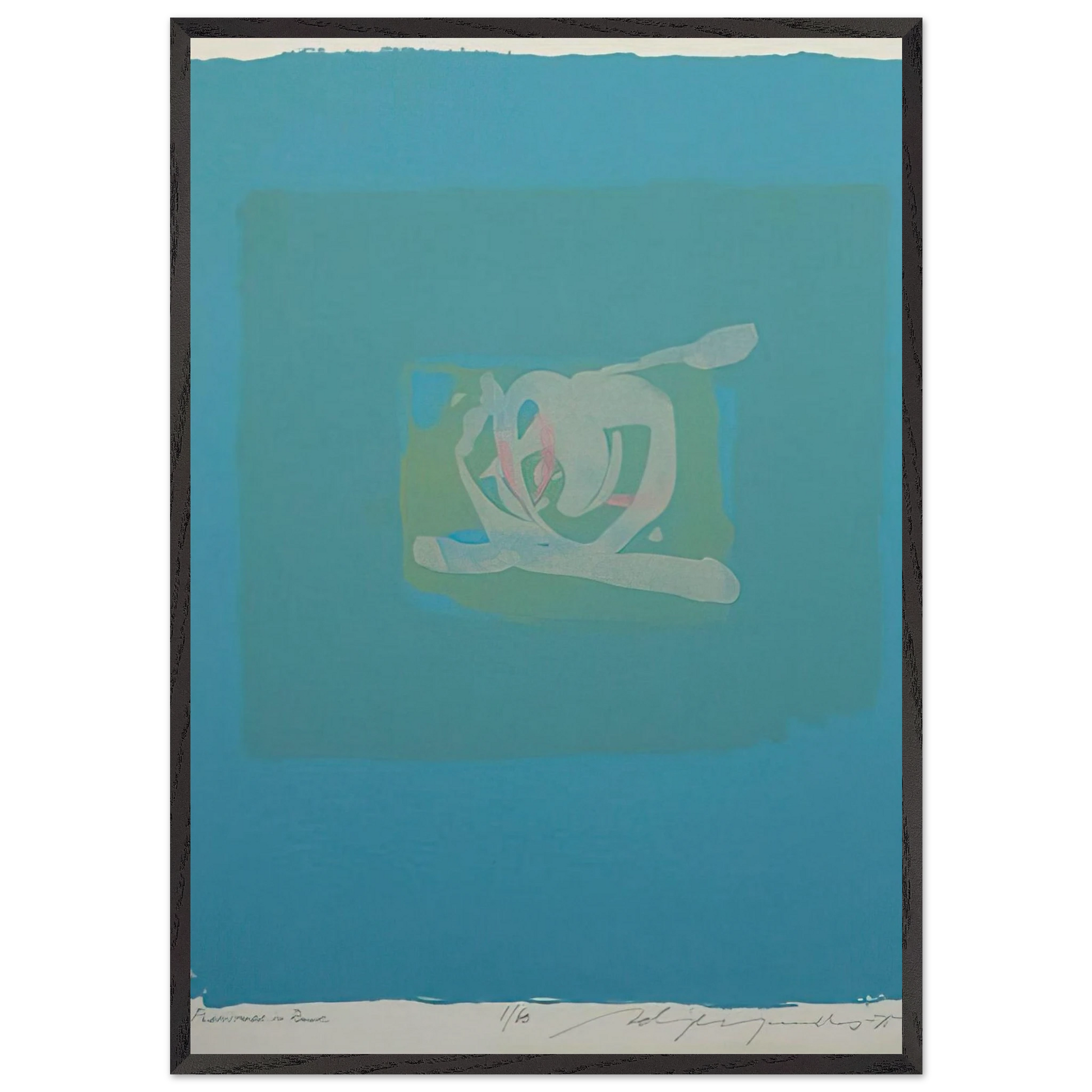 Plentitude in Blue - 1975 - Adja Yunkers Framed Art Print – Black Wooden Frame - Default Title - -Framed Art Print