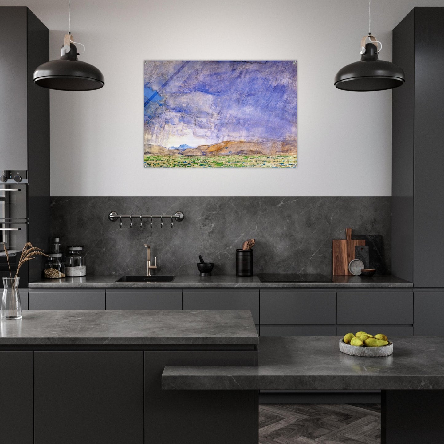 Thunderstorm on the Oregon Trail - Childe Hassam Acrylic Print - 70x100 cm / 28x40″ inches