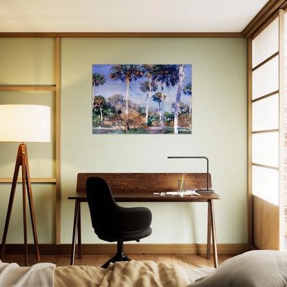 Palms - John Singer Sargent Brushed Aluminum Print - 70x100 cm / 28x40 inches | John Singer Sargent Aluminum Print | John Singer Sargent Prints