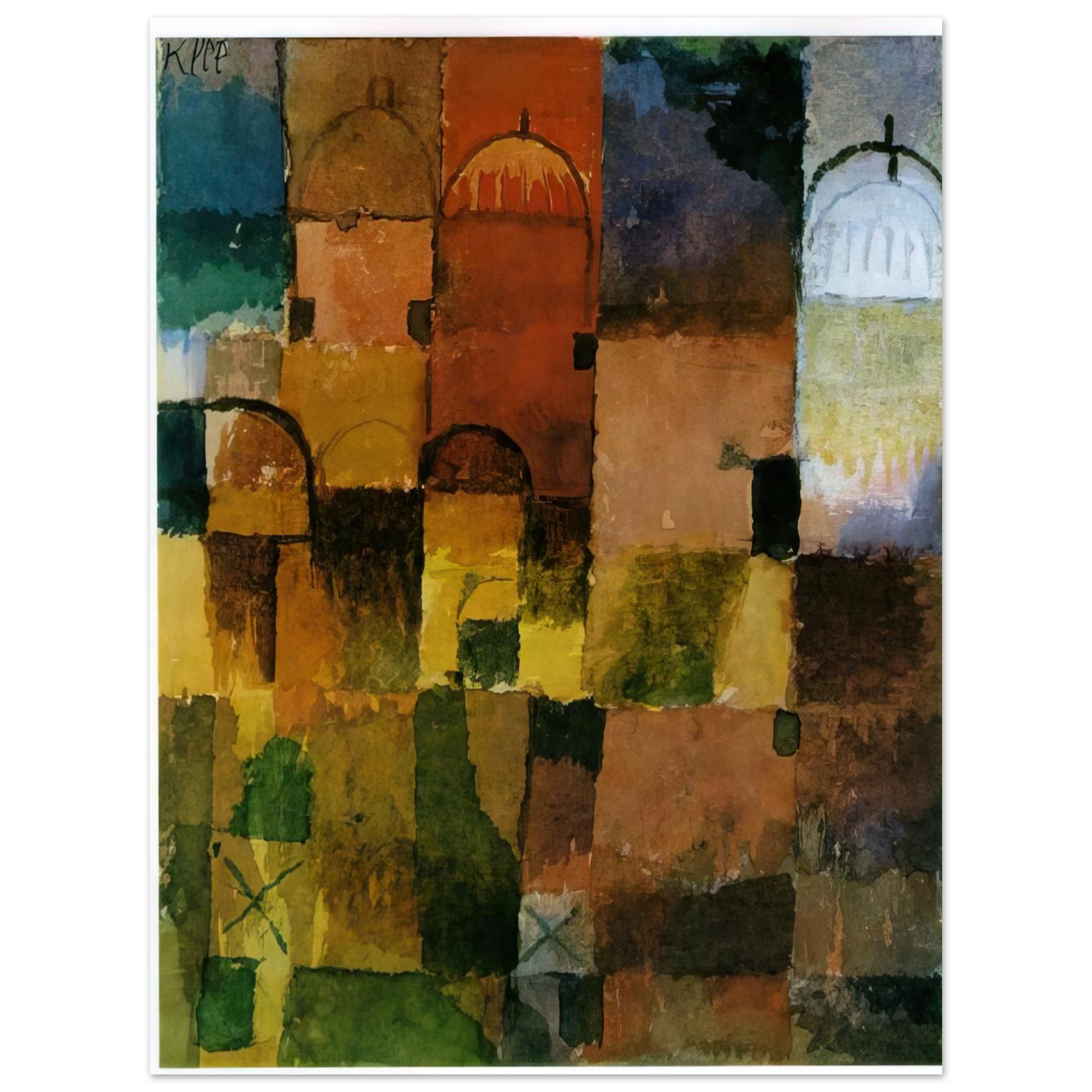 Paul Klee - RED AND WHITE DOMES 1914 Fine Art Poster - Default Title