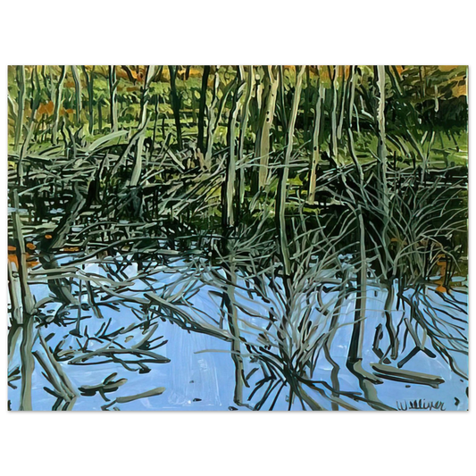 Neil Welliver - Study for Low Water - Knight's Flowage - 1980 Fine Art Poster - Default Title