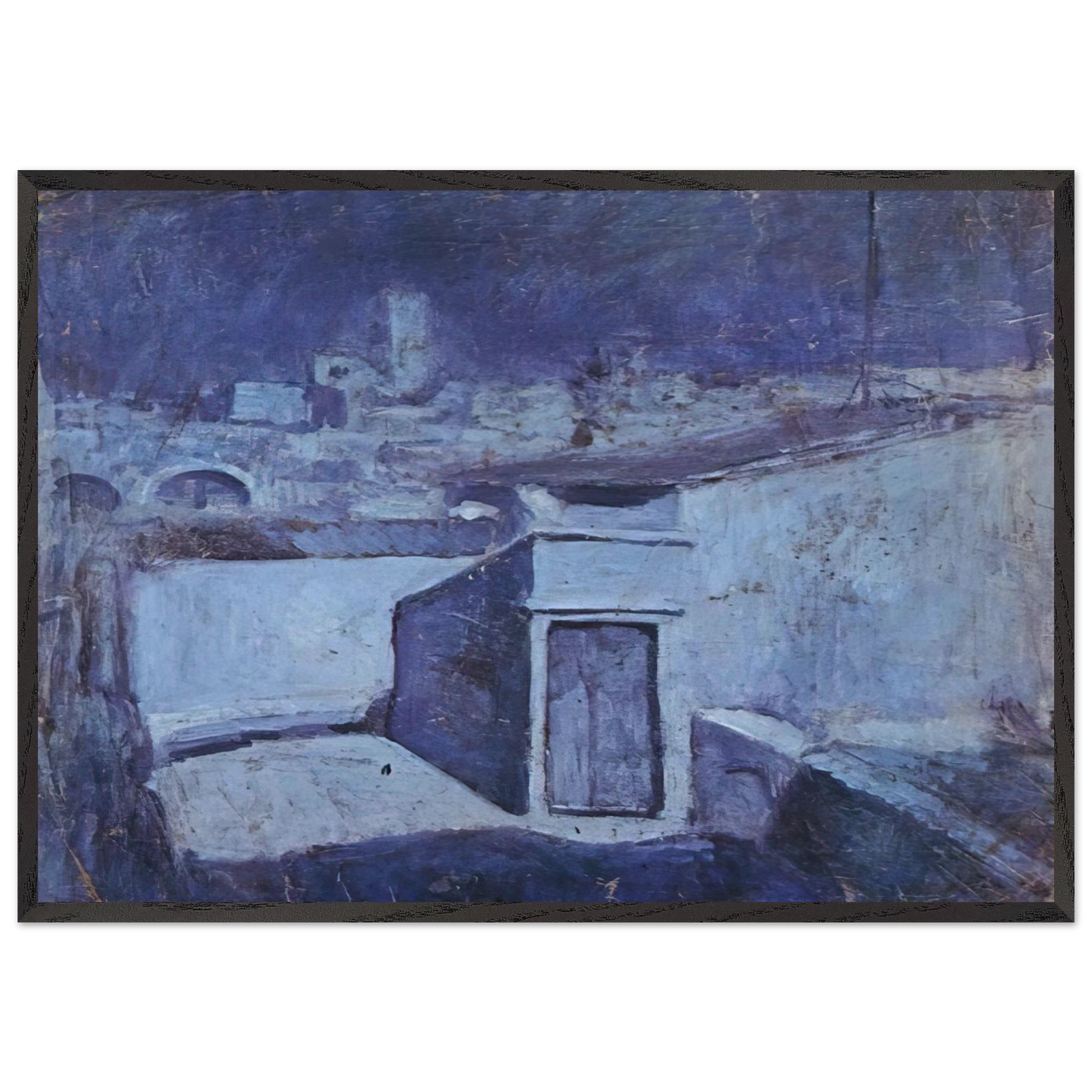 The roofs of Barcelona in the moonlight - Pablo Picasso Framed Art Print – Black Wooden Frame - Default Title - -Framed Art Print