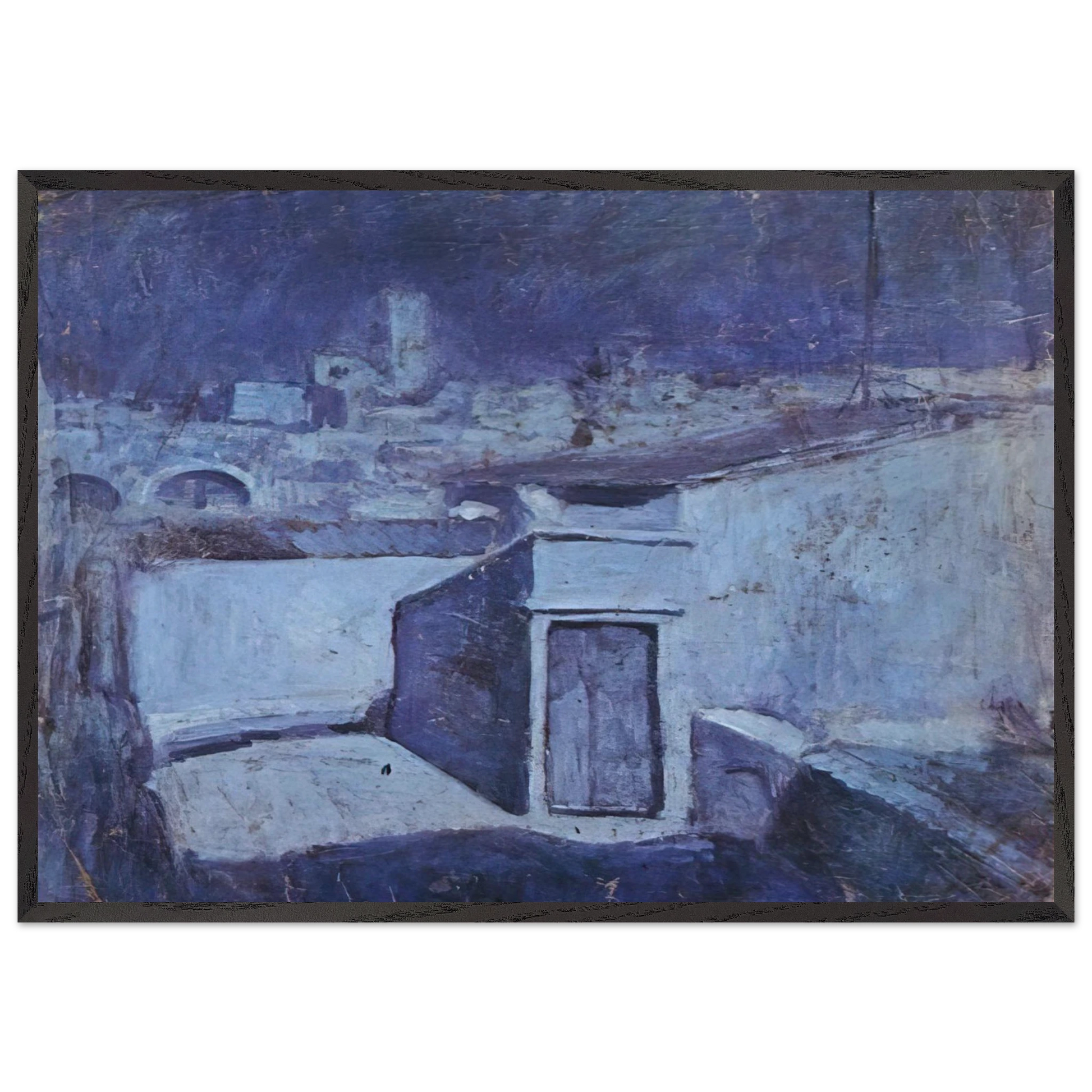 The roofs of Barcelona in the moonlight - Pablo Picasso Framed Art Print – Black Wooden Frame - Default Title - -Framed Art Print