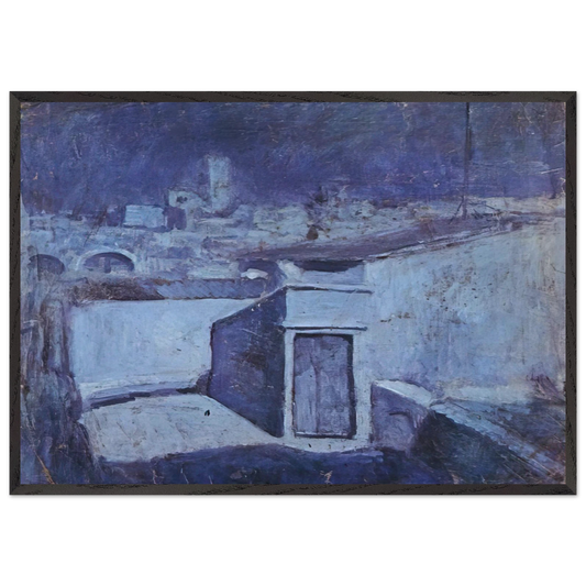 The roofs of Barcelona in the moonlight - Pablo Picasso Framed Art Print – Black Wooden Frame - Default Title - -Framed Art Print