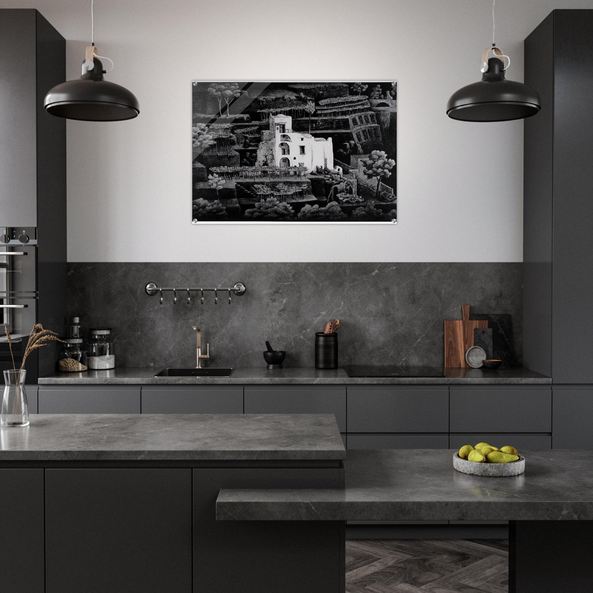 FARMHOUSE RAVELLO - MC Escher Acrylic Print - 70x100 cm / 28x40″ inches | MC Escher Wall Art | MC Escher Prints