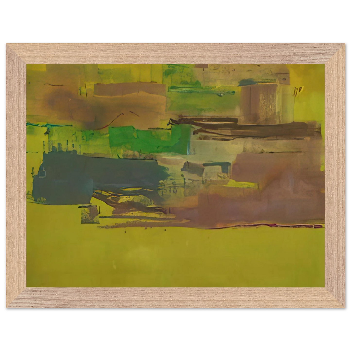 Helen Frankenthaler - August Deep - 1978 Wall art - 21x29.7 cm / 8x12" - Premium Wooden Framed Poster With Fine Art Paper - Black frame