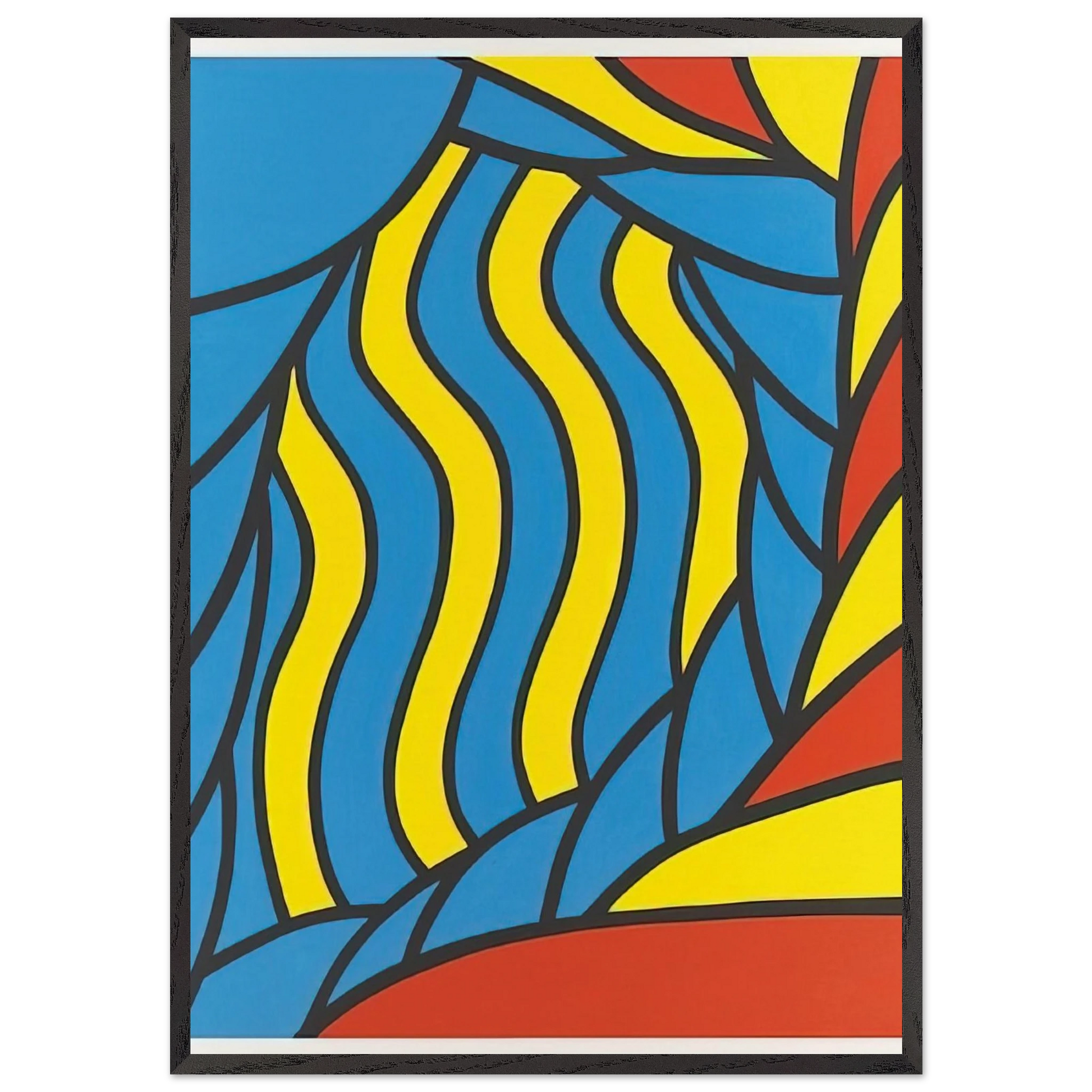 Flying Circus - 1965 - Nicholas Krushenick Framed Art Print – Black Wooden Frame - Default Title - -Framed Art Print