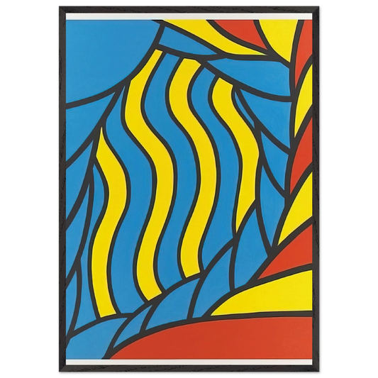 Flying Circus - 1965 - Nicholas Krushenick Framed Art Print – Black Wooden Frame - Default Title - -Framed Art Print