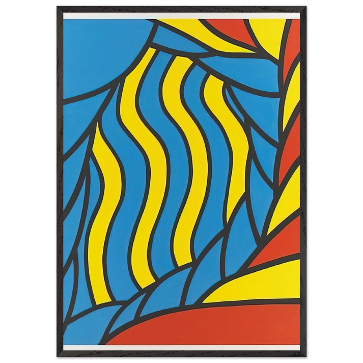 Flying Circus - 1965 - Nicholas Krushenick 70x100 cm / 28x40 inches Framed Art Print – Black Wooden Frame