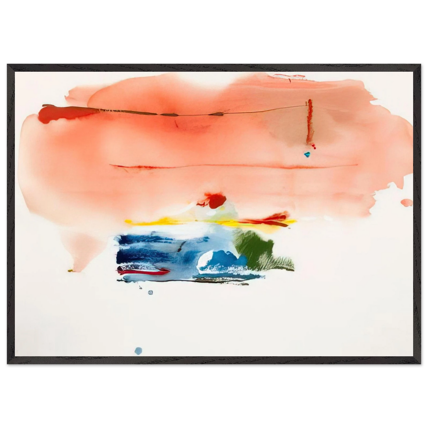 Helen Frankenthaler - Santa Fe II - 1986 Wall art - 13x18 cm / 5x7 inches - Premium Wooden Framed Poster With Fine Art Paper - Wood frame