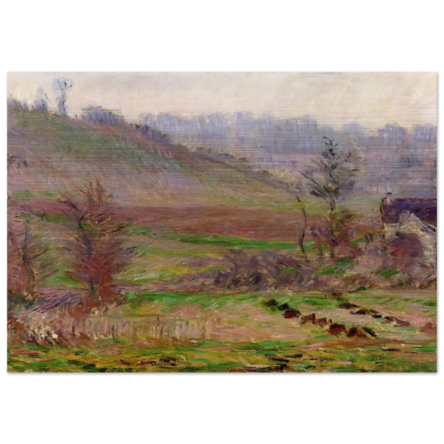 Valley of Falaise - claude monet Brushed Aluminum Print - 70x100 cm / 28x40 inches | claude monet Aluminum Print | claude monet Prints