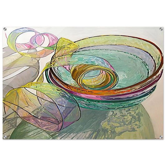 ORANGE PINK GREEN 2003 - Janet Fish Acrylic Print - 70x100 cm / 28x40″ inches