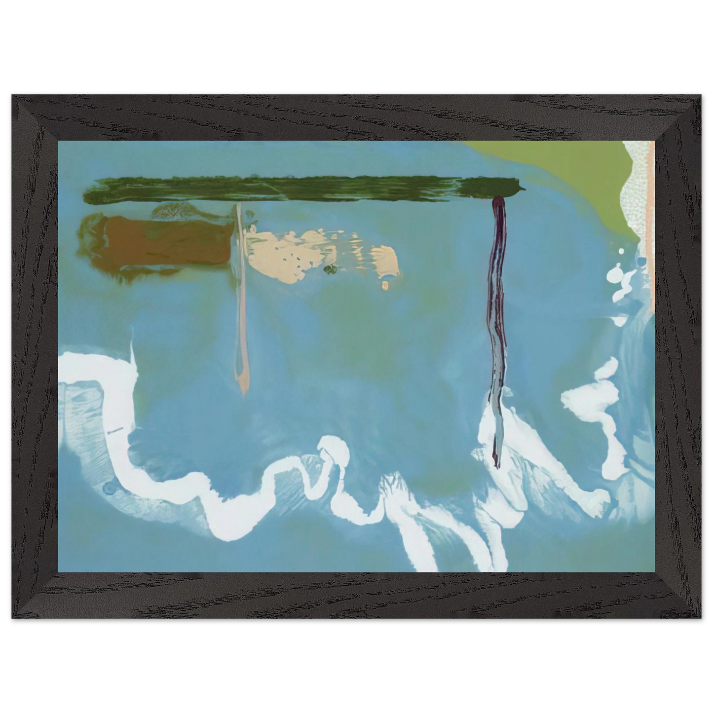 Helen Frankenthaler - Skywriting - 1997 Wall art - 21x29.7 cm / 8x12" - Premium Wooden Framed Poster With Fine Art Paper - Black frame