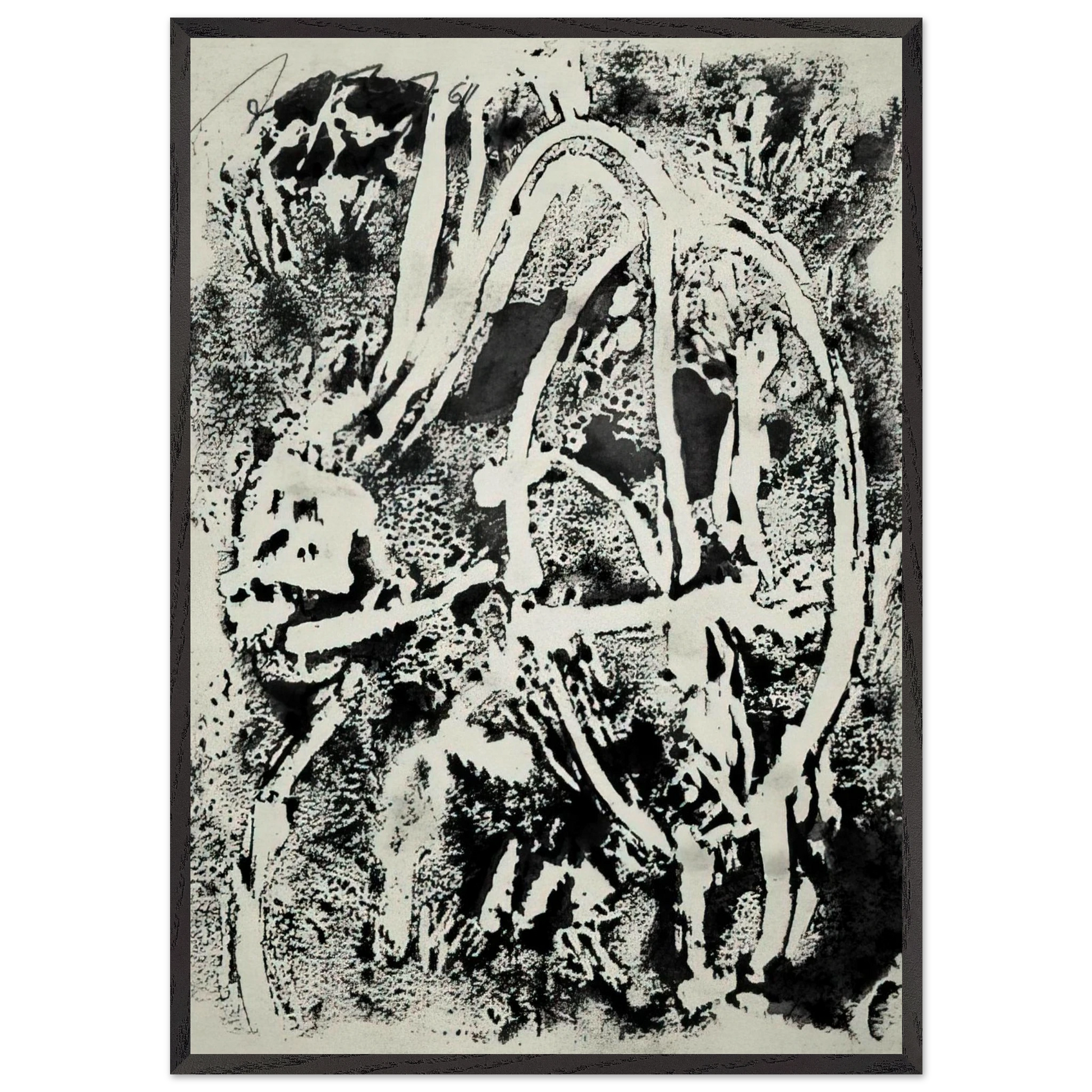 Untitled - 1961 N3 - Adja Yunkers Framed Art Print – Black Wooden Frame - Default Title - -Framed Art Print