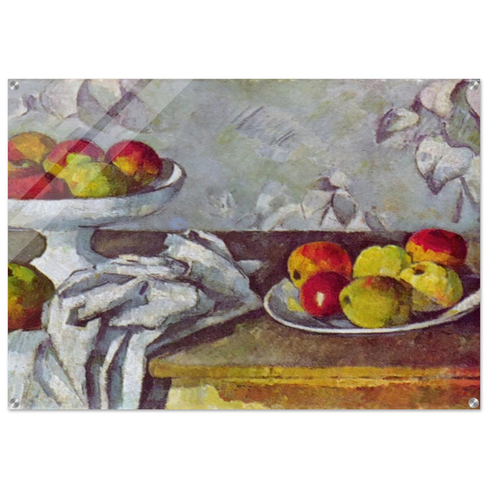Still life with apples and fruit bowl - Paul Cézanne Acrylic Print - 70x100 cm / 28x40″ inches