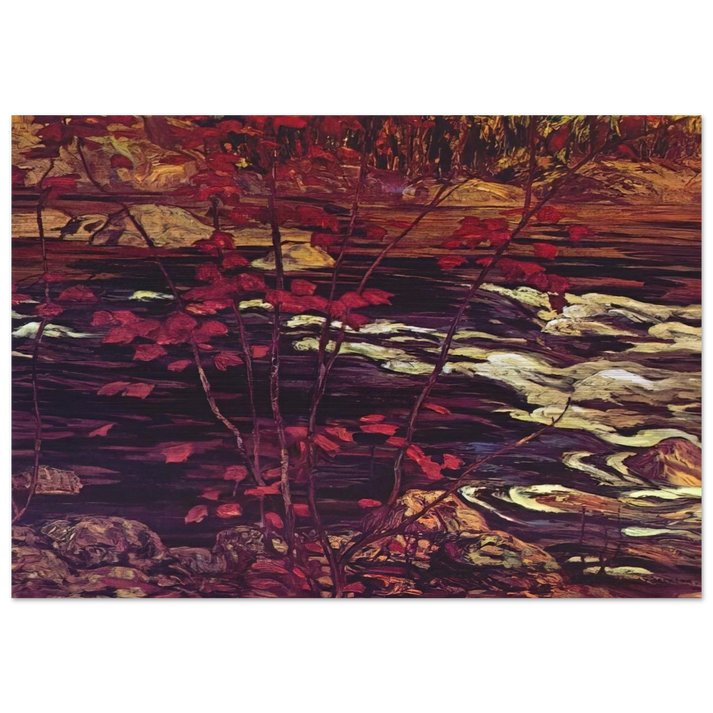 The Red Maple - 1914 - A.Y. Jackson Brushed Aluminum Print - 70x100 cm / 28x40 inches | A.Y. Jackson Aluminum Print | A.Y. Jackson Prints
