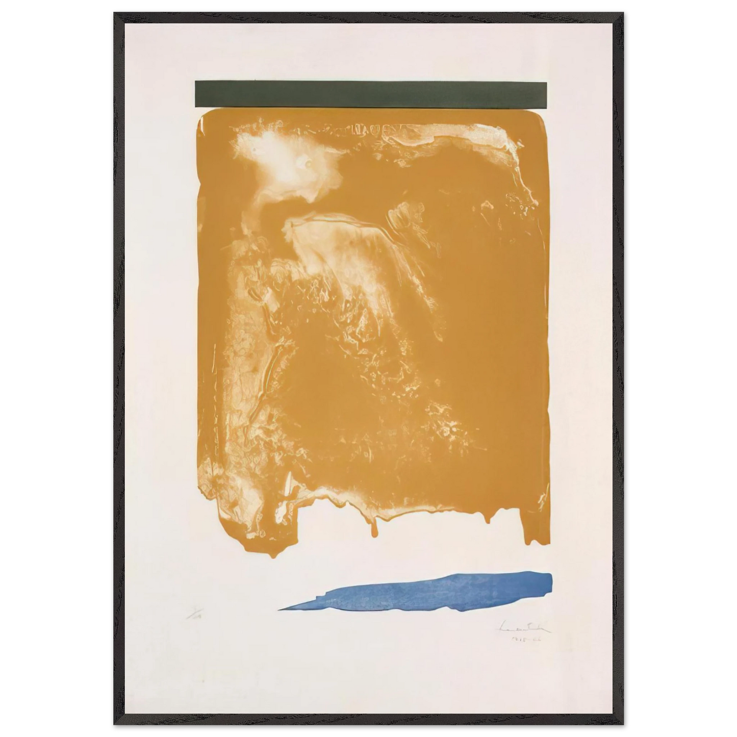 Helen Frankenthaler - Persian Garden - 1966 Wall art - 27x35 cm / 11x14 inches - Premium Wooden Framed Poster With Fine Art Paper - Black frame