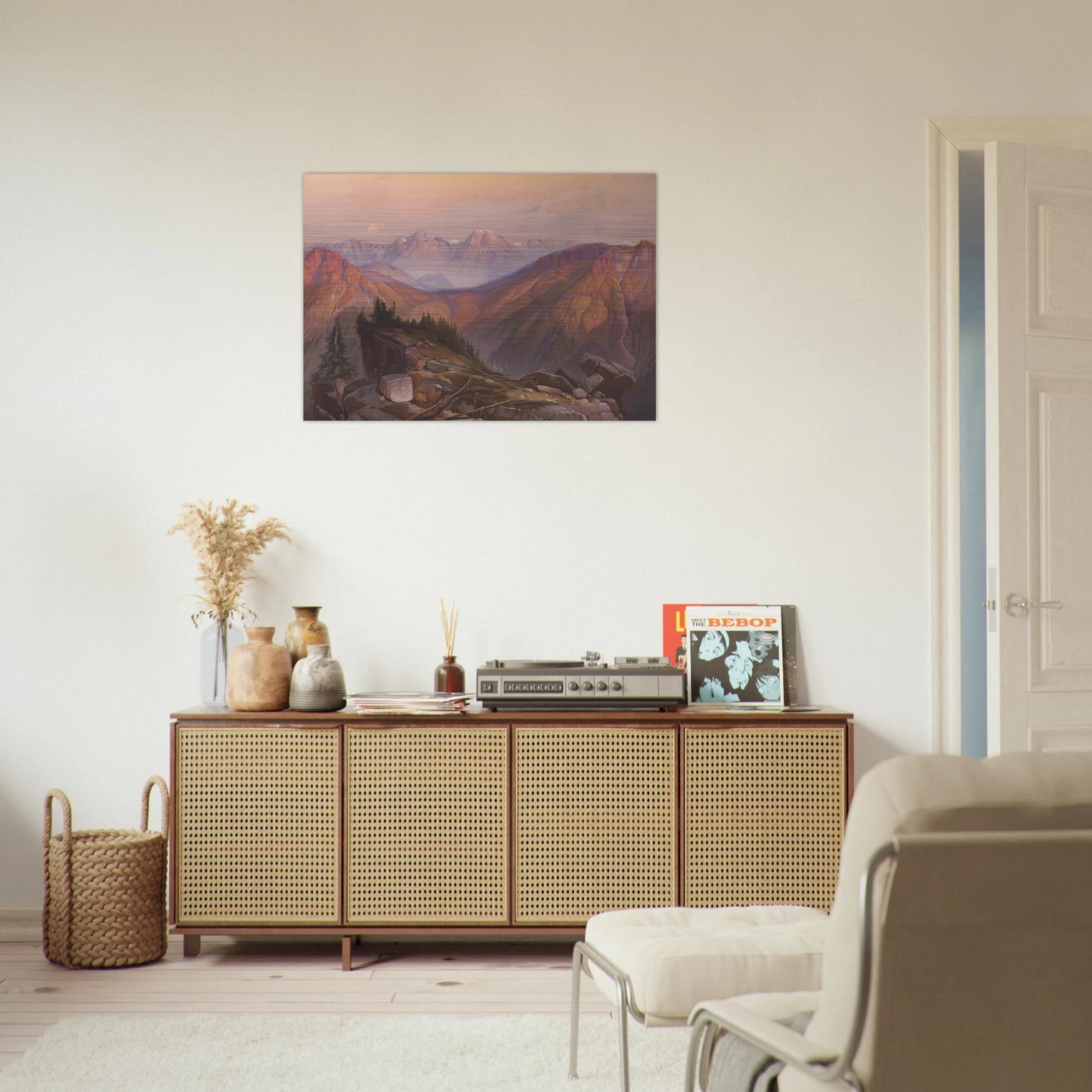 Lower Yellowstone Range - Thomas Moran Brushed Aluminum Print - 70x100 cm / 28x40 inches | Thomas Moran Aluminum Print | Thomas Moran Prints