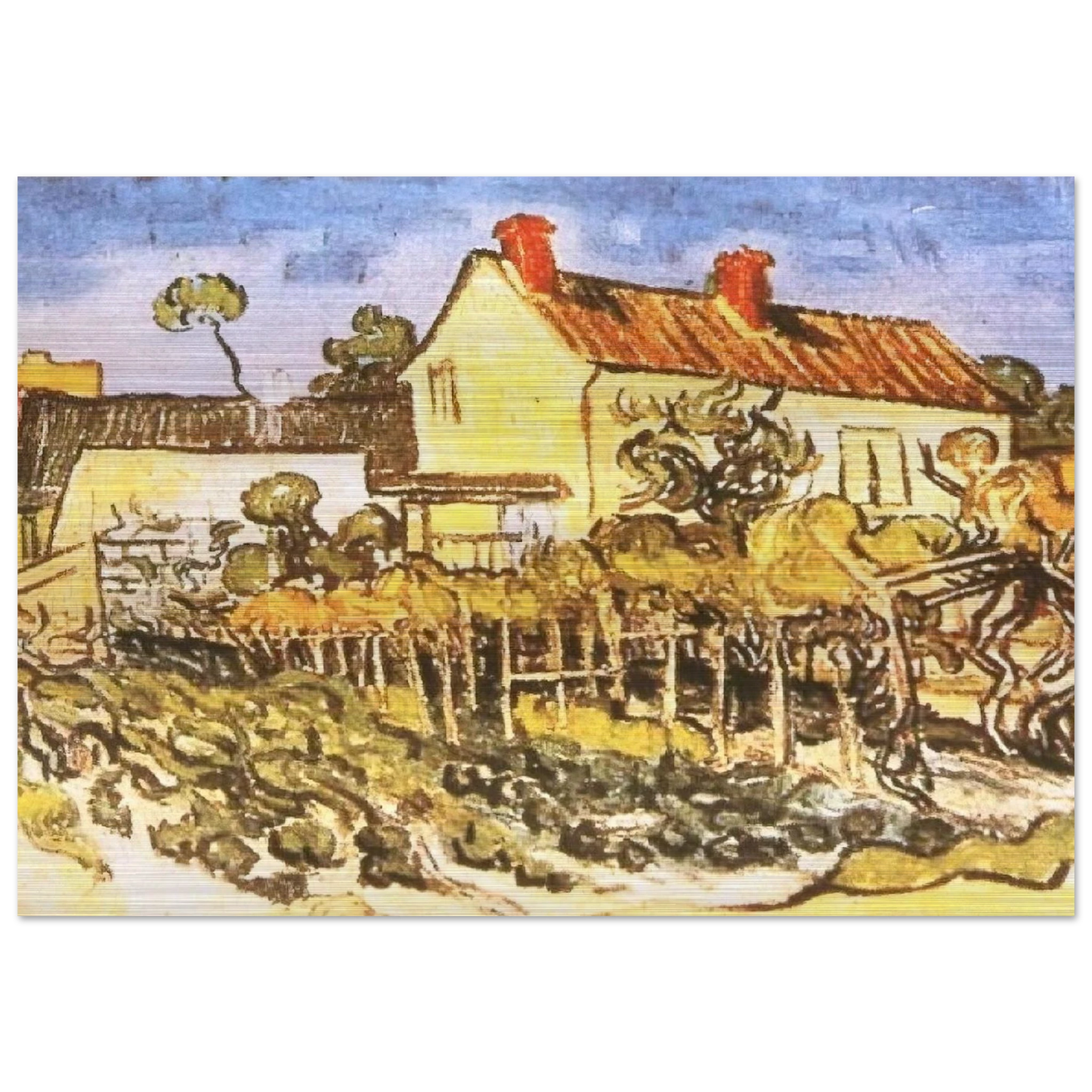 The House of Pere Eloi - Vincent van Gogh Brushed Aluminum Print - 70x100 cm / 28x40 inches | Vincent van Gogh Aluminum Print | Vincent van Gogh Prints