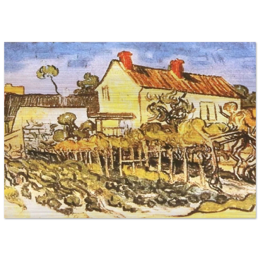 The House of Pere Eloi - Vincent van Gogh Brushed Aluminum Print - 70x100 cm / 28x40 inches | Vincent van Gogh Aluminum Print | Vincent van Gogh Prints