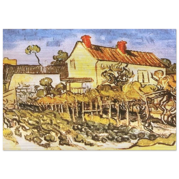 The House of Pere Eloi - Vincent van Gogh Brushed Aluminum Print - 70x100 cm / 28x40 inches | Vincent van Gogh Aluminum Print | Vincent van Gogh Prints