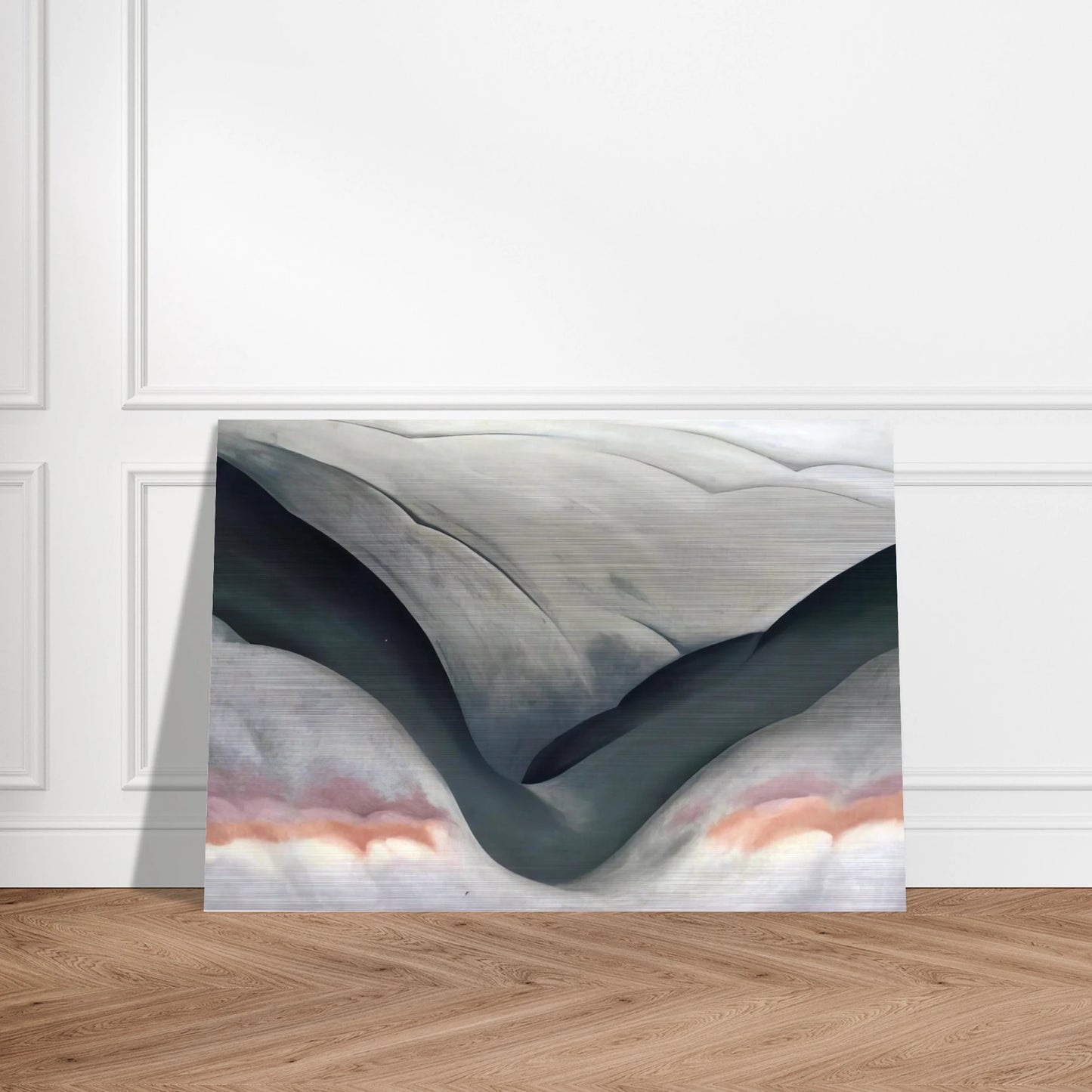 Black Place, Grey and Pink - Georgia O'Keeffe Brushed Aluminum Print - 70x100 cm / 28x40 inches | Georgia O'Keeffe Aluminum Print | Georgia O'Keeffe Prints