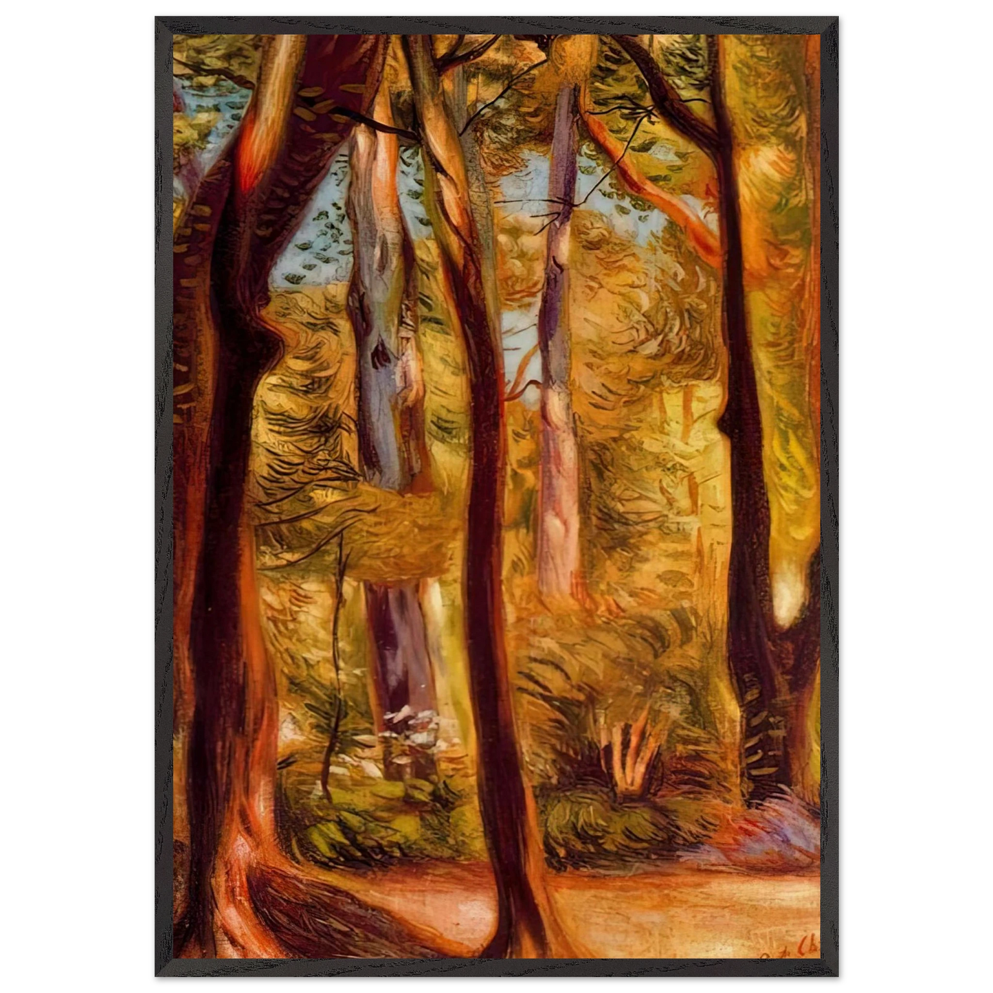 LANDSCAPE OF CASCINE - Giorgio de Chirico Framed Art Print – Black Wooden Frame - Default Title - -Framed Art Print